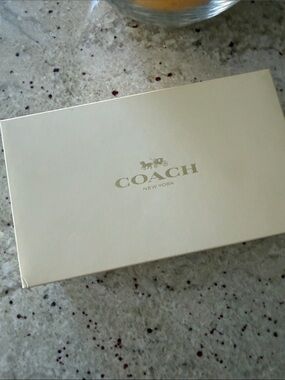NIB Coach Clear Glass Tumblers with White Signature 'C' Pattern
